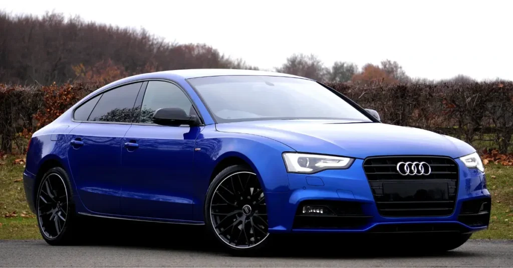 Vehicle hire in Cape Town blue Audi